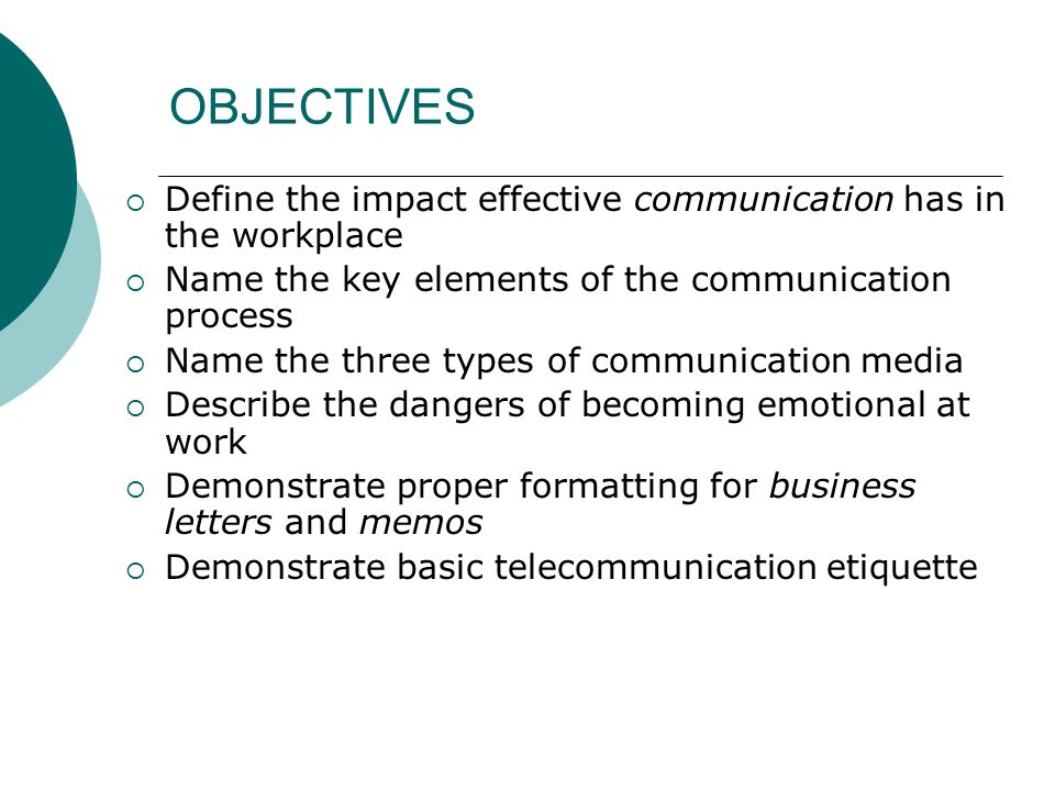 Elements of the Communication Process